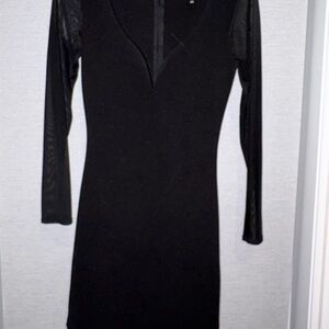 Peppermint Black Long Sleeve Dress